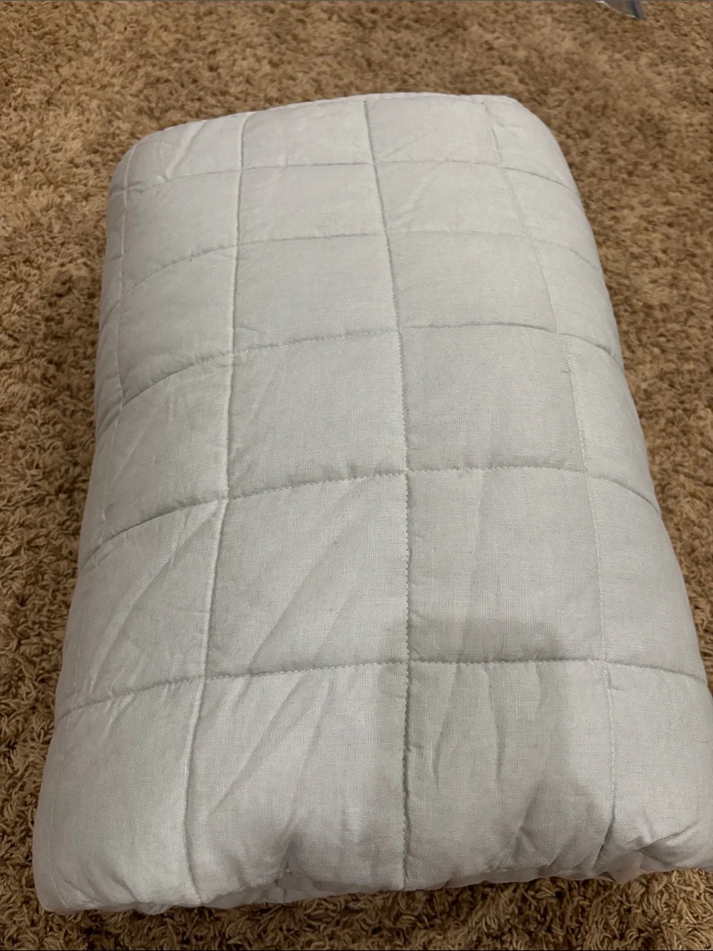Quince European Linen Box Quilt Full/Queen Mist